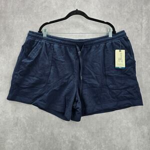 Terra & Sky‎ Navy Blue Active Jogger Relaxed Pullon Sweat Pants Shorts Plus 2X